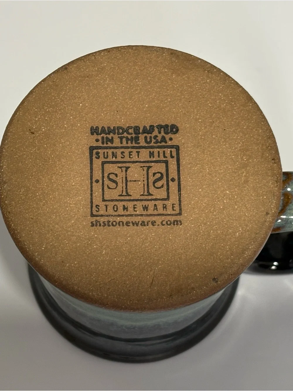 Handcrafted Stoneware Mug in Blue-Green Glaze